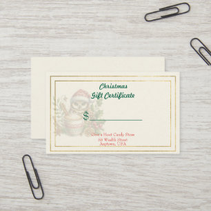 Frohe Weihnachten Süßigkeiten Geschäft Geschenkgut Visitenkarte
