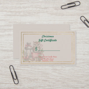 Frohe Weihnachten Süßigkeiten Geschäft Geschenkgut Visitenkarte