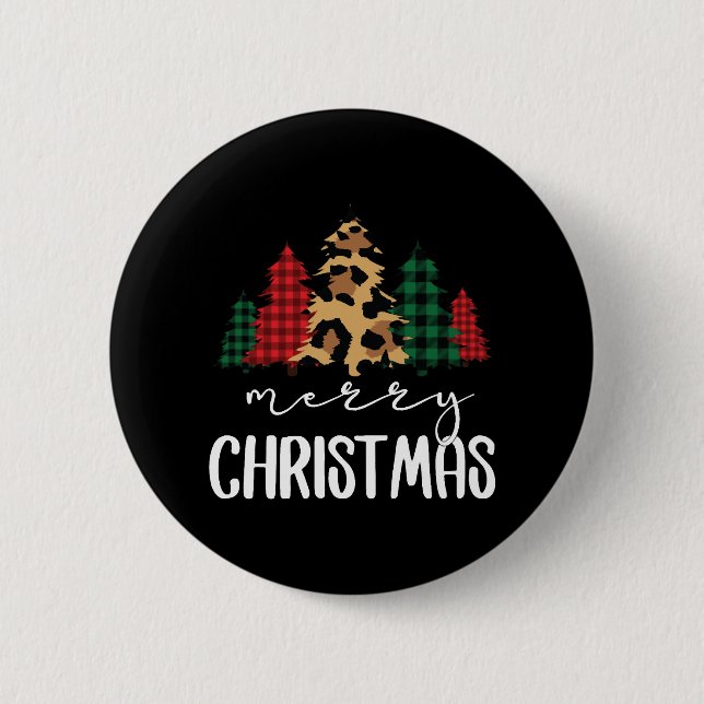 Frohe Weihnachten Svg Leopard Tree Button (Vorderseite)