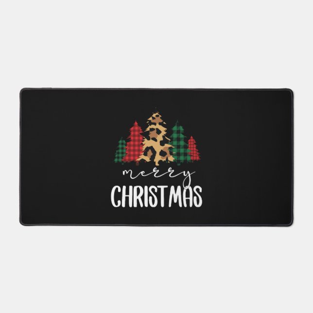 Frohe Weihnachten Svg Leopard Tree Schreibtischunterlage (Vorderseite)