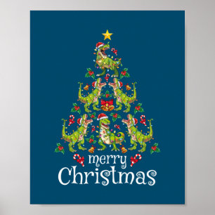 Frohe Weihnachten T Rex Jungen Kinder Weihnachtsba Poster