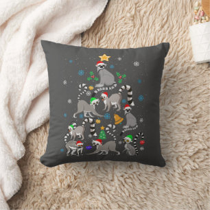 Frohe Weihnachten T - Shirt Lemur Weihnachtsbaum W Kissen