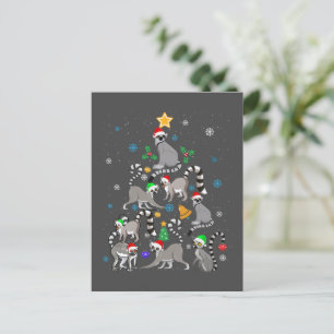 Frohe Weihnachten T - Shirt Lemur Weihnachtsbaum W Postkarte