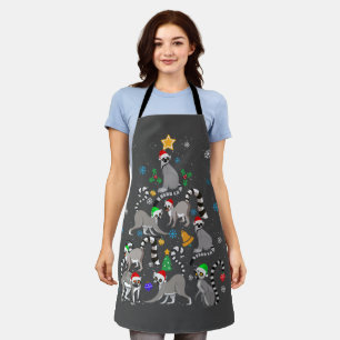 Frohe Weihnachten T - Shirt Lemur Weihnachtsbaum W Schürze