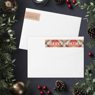 Frohe Weihnachten Tan Tartan Karo-Adresse