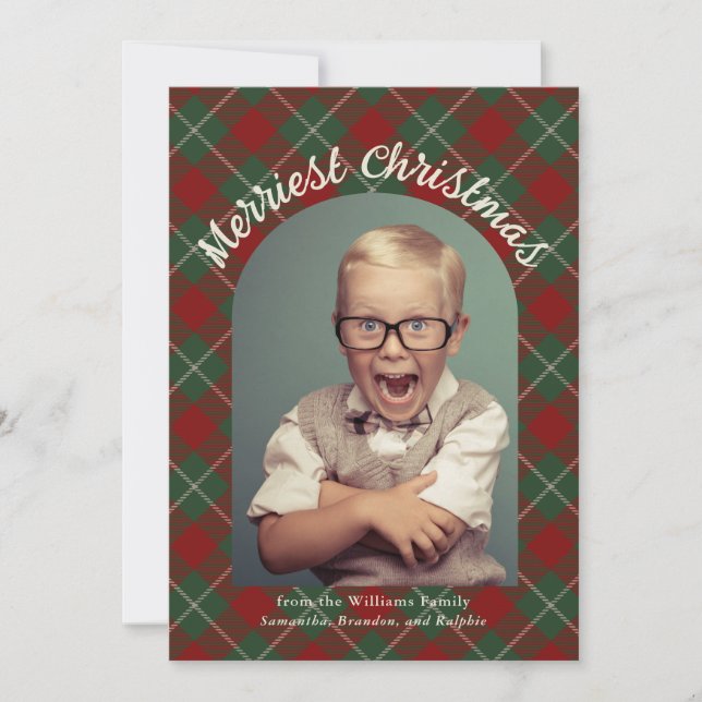 Frohe Weihnachten Tartan Kariert mit Ihrem Foto (Vorderseite)