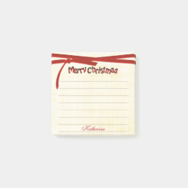Frohe Weihnachten Tartan Muster Typografie Post-it Klebezettel