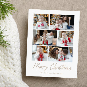 Frohe Weihnachten Taupe Schrift 6 Foto-Collage