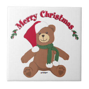 Frohe Weihnachten Teddy Bear Fliese