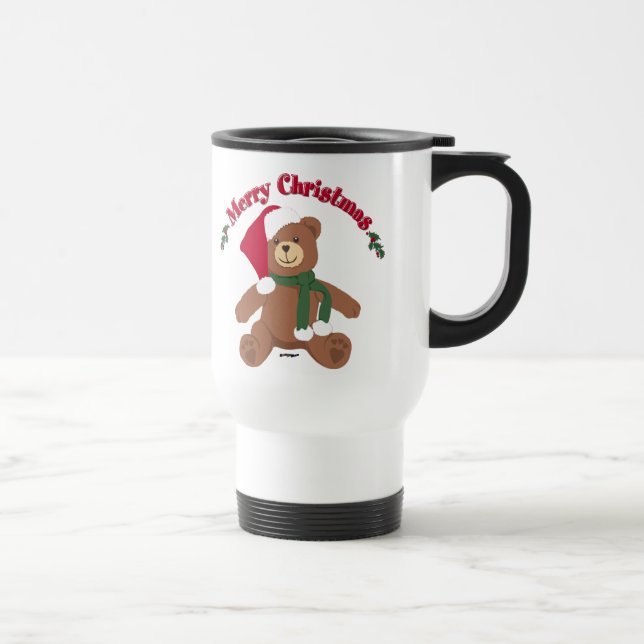 Frohe Weihnachten Teddy Bear Reisebecher (Rechts)
