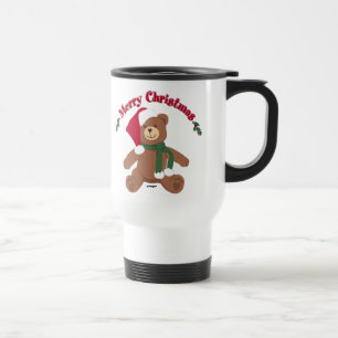 Frohe Weihnachten Teddybär Reisebecher