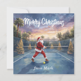 Frohe Weihnachten Tennis Santa auf dem Court