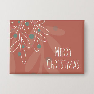 Frohe Weihnachten Text in weinroter floraler Optik Button