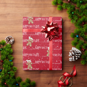 FROHE WEIHNACHTEN Text Mit Weihnachtsmann Keksen  Geschenkpapier