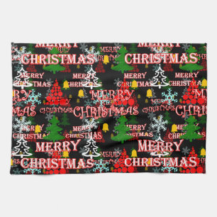 Frohe Weihnachten Textmuster Design Geschirrtuch