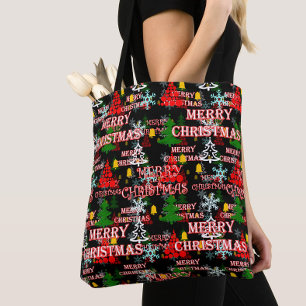 Frohe Weihnachten Textmuster Design Tasche