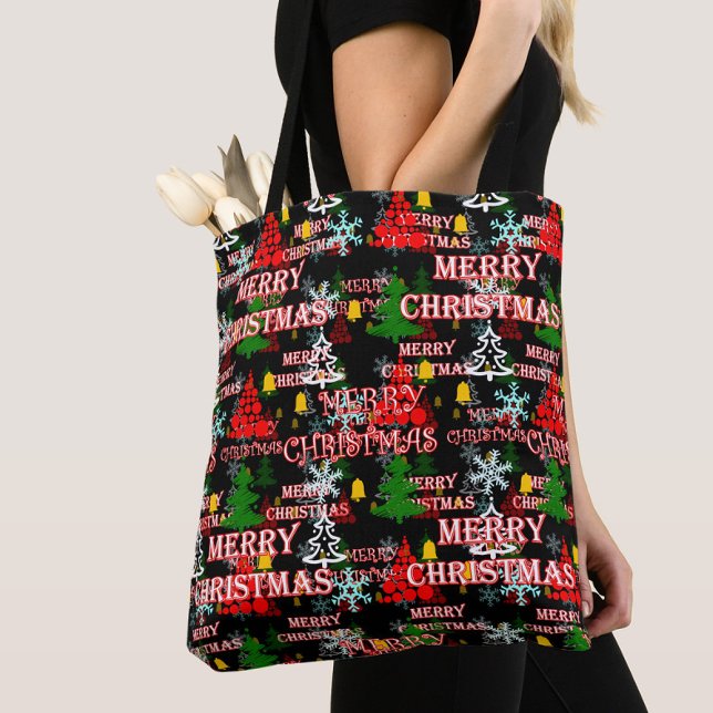 Frohe Weihnachten Textmuster Design  Tasche (Von Creator hochgeladen)