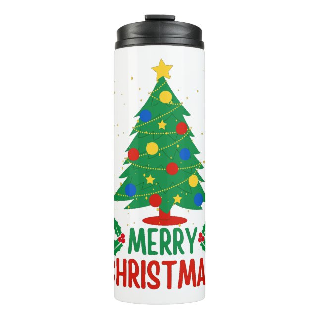 Frohe Weihnachten Thermosbecher (Vorderseite)
