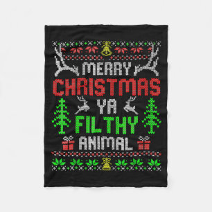 Frohe Weihnachten Tier Filthy Ya Xmas Familien-Sch Fleecedecke