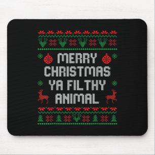 Frohe Weihnachten Tier Schmutzig Ya Xmas Familien- Mousepad