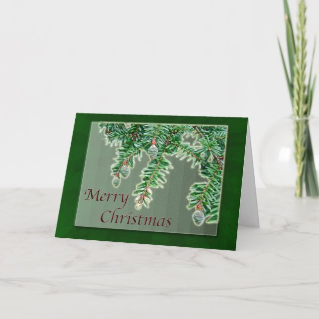 Frohe Weihnachten Tiny Evergreen Cones (Vorderseite)