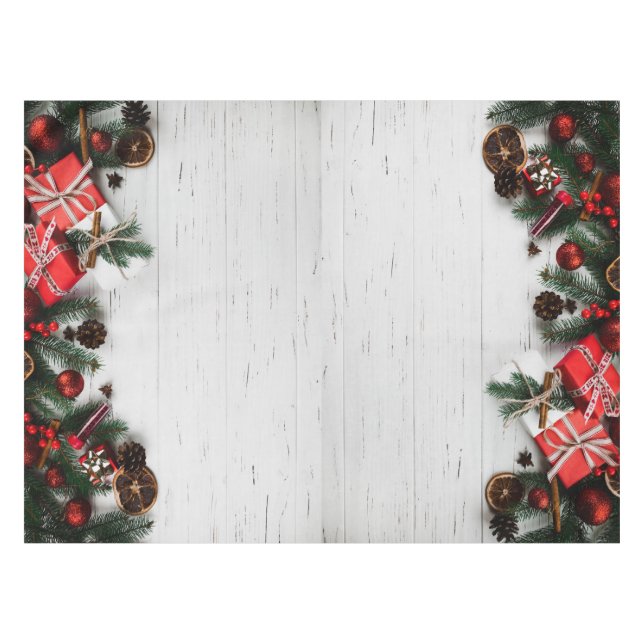 "Frohe Weihnachten" Tischdecke (Vorderseite (Horizontal))