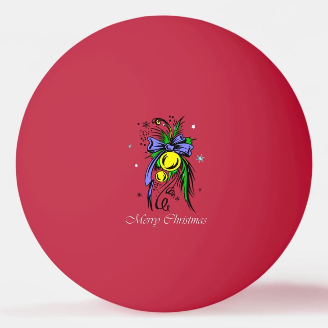 Frohe Weihnachten Tischtennisball (Vorderseite)