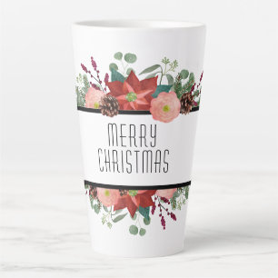 Frohe Weihnachten, traditionelle Blumenarrangement Milchtasse