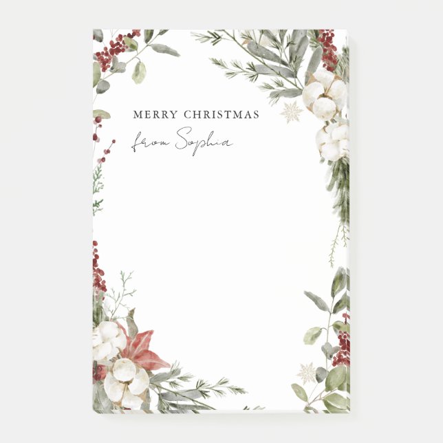 Frohe Weihnachten | Traditionelle Floralreisen Post-it Klebezettel (Vorderseite)