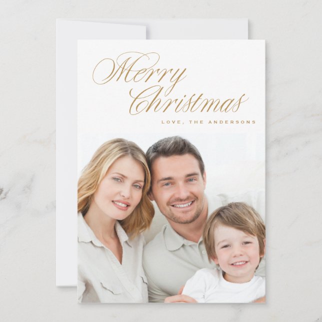 Frohe Weihnachten Traditionelle Imitate Gold Foto (Vorderseite)