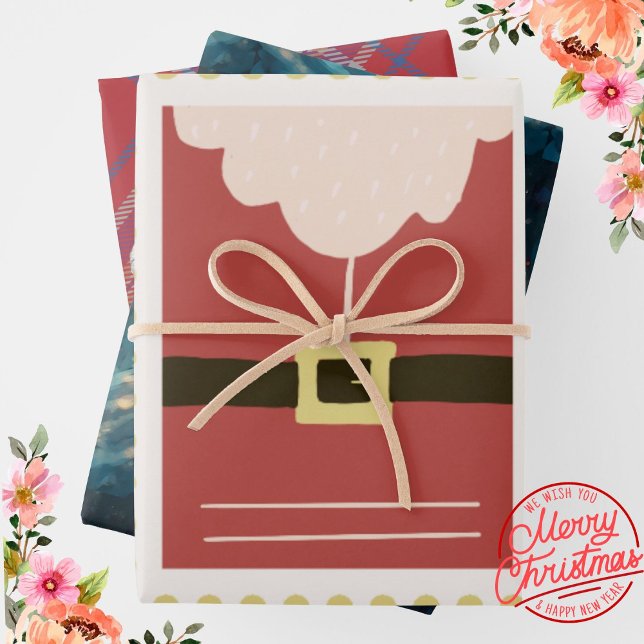 Frohe Weihnachten Traditioneller Weihnachtsmann un Geschenkpapier Set (Von Creator hochgeladen)