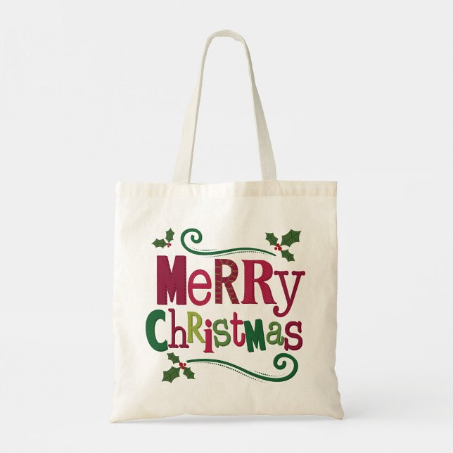 Frohe Weihnachten Tragetasche (A tote bag with the words "Merry Christmas" printed on it!)