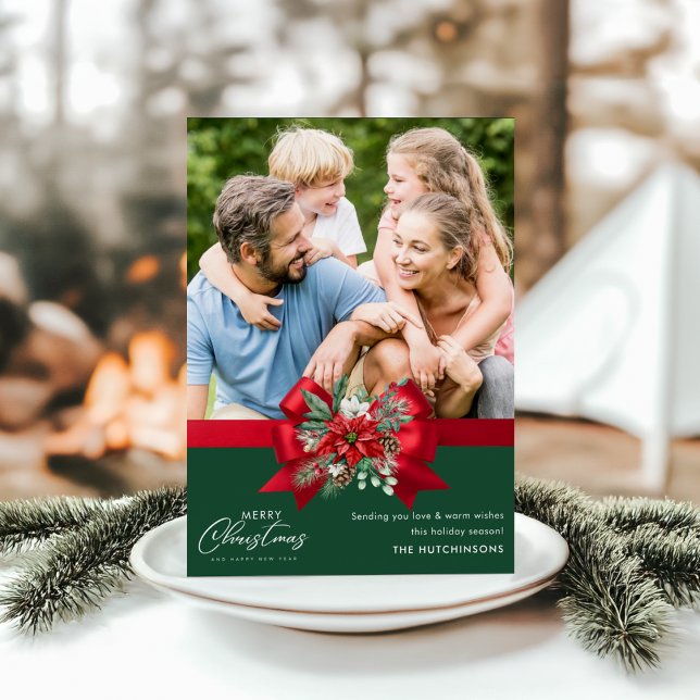 Frohe Weihnachten Trendy Ein-Foto-Urlaubskarte (Von Creator hochgeladen)