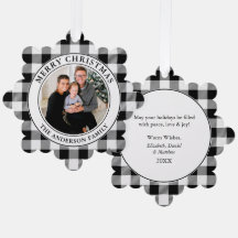 Frohe Weihnachten Trendy Schwarz und Weiß Kariert