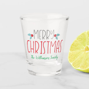 Frohe Weihnachten Trendy und farbenfroh Schnapsglas