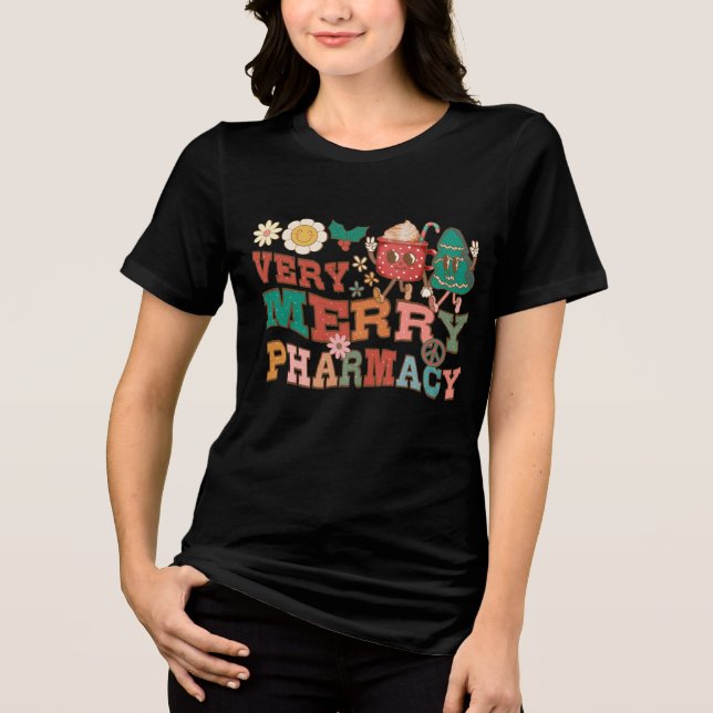 Frohe Weihnachten Tri-Blend Shirt (Vorderseite)