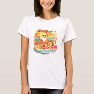 Frohe Weihnachten, Tropen, Santa Claus, Urlaub T-Shirt