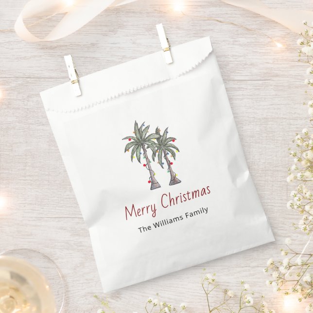 Frohe Weihnachten Tropical Palm Trees Party Geschenktütchen (Ausgeschnitten)