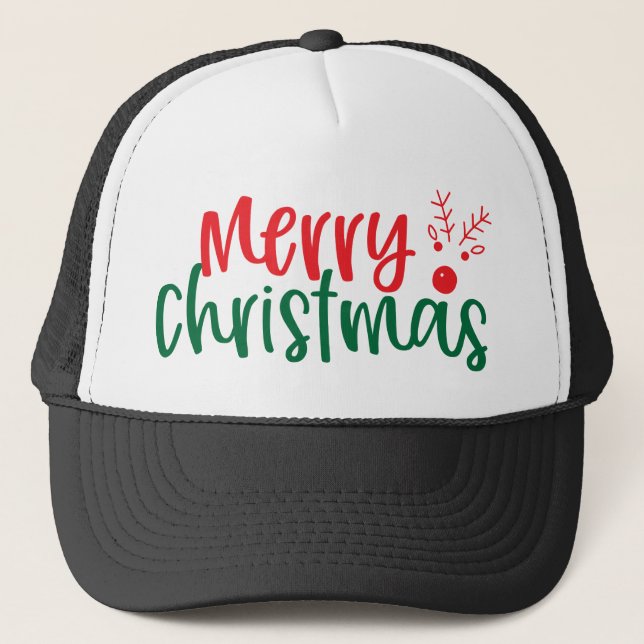 Frohe Weihnachten Truckerkappe (Vorderseite)