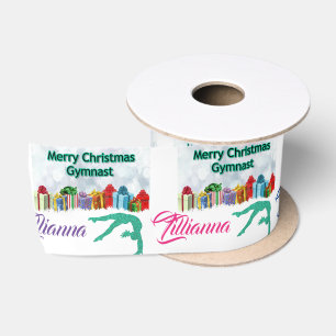 Frohe Weihnachten Turnerin Weihnachtsbogen mit Nam Satinband