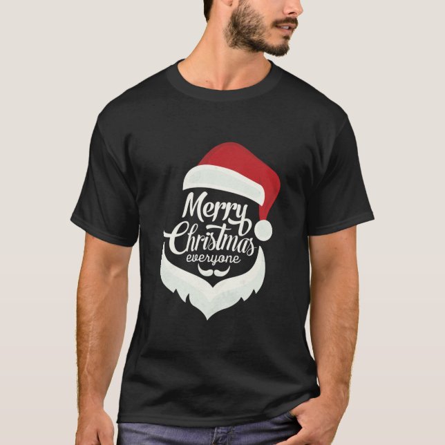 Frohe Weihnachten Typografie Black Men's T-Shirt (Vorderseite)
