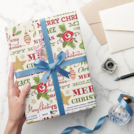 Frohe Weihnachten Typografie Geschenkpapier