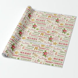 Frohe Weihnachten Typografie Geschenkpapier