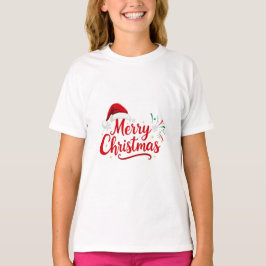 Frohe Weihnachten Typografie mit Santa Hut und Sch T-Shirt