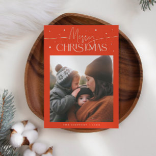 Frohe Weihnachten Typografie Rot Foto