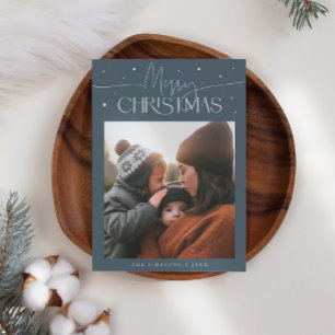 Frohe Weihnachten Typografie Schieferblau Foto