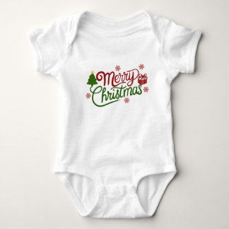 Frohe Weihnachten Typografie Süße Babylatzhose Baby Strampler