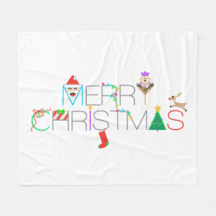 Frohe Weihnachten Typographie Fleecedecke