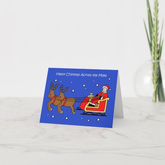 Frohe Weihnachten über die Meilen hinweg Karte (Vorderseite)