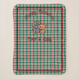 Frohe Weihnachten überprüft Sherpa Blanket mit Hun Sherpadecke